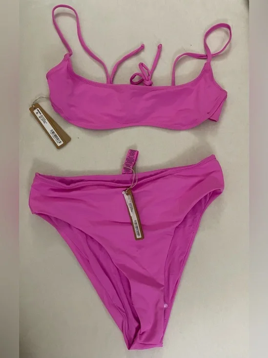 Skims SET NWT Neon Orchid Pink Bikini Swim Set 2-pc set top & Bottom Size m