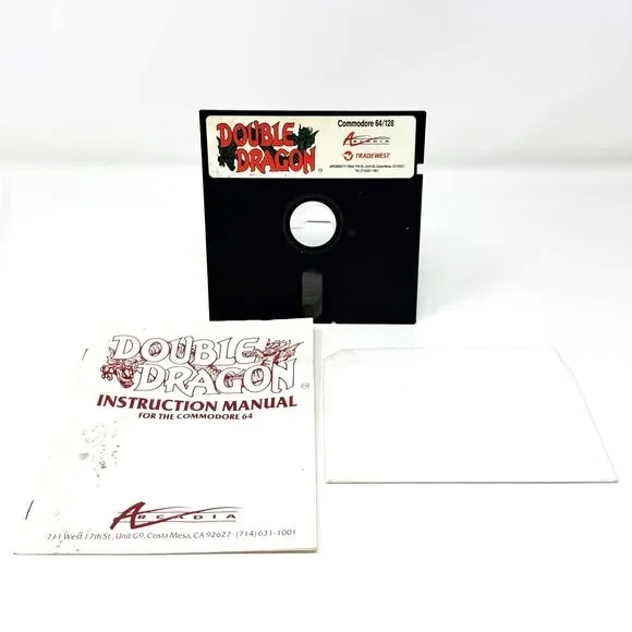 Double Dragon Commodore 64 128 C64 C128 Disk Manual Sleeve Arcadia Tradewest