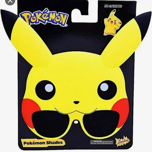 NWT POKEMON PIKACHU SUNSTACHE MASK & UV PROTECTION SHATTER RESISTANT SUNGLASSES
