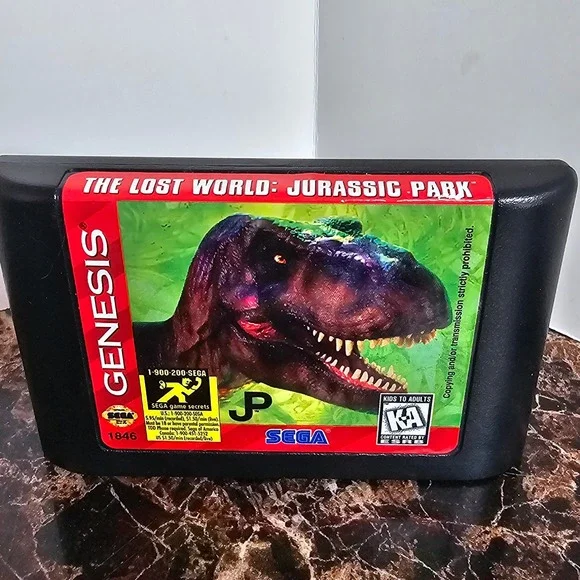 The Lost World Jurassic Park Sega Genesis Game Cartridge 1846 Authentic 16-Bit