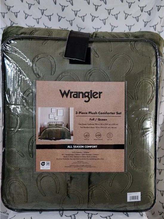 Wrangler Olive Green Plush 3-Piece Comforter Set