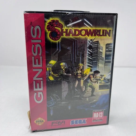 Sega Shadowrun Sega Genesis Black Red Cyberpunk RPG Sealed‎ MA13 1994 Game