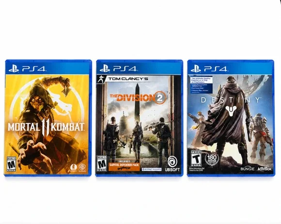 3 PS4 Game Lot Mortal Kombat 11 Division 2 Destiny Complete With Cases