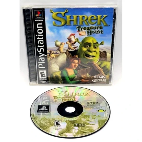 Shrek Treasure Hunt Sony PlayStation 1 2002 CIB Complete PS1‎ VIdeo Game Tested