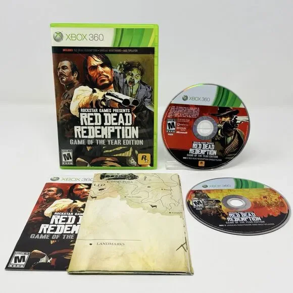 Red Dead Redemption Game of the Year Edition Xbox 360 Complete CIB Map Tested