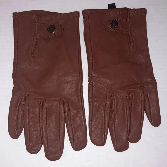 Wrangler‎ Brown Leather Gloves with Snap Size Medium