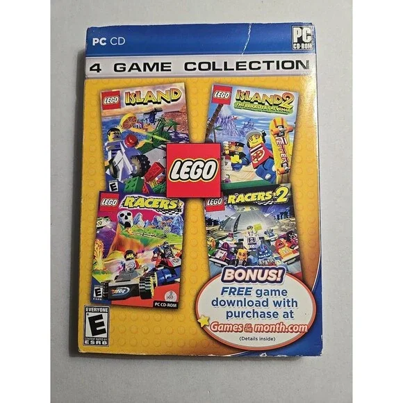 2007 Lego 4 Game Collection Set (Island, Island 2, Racers, Racers 2) EUC