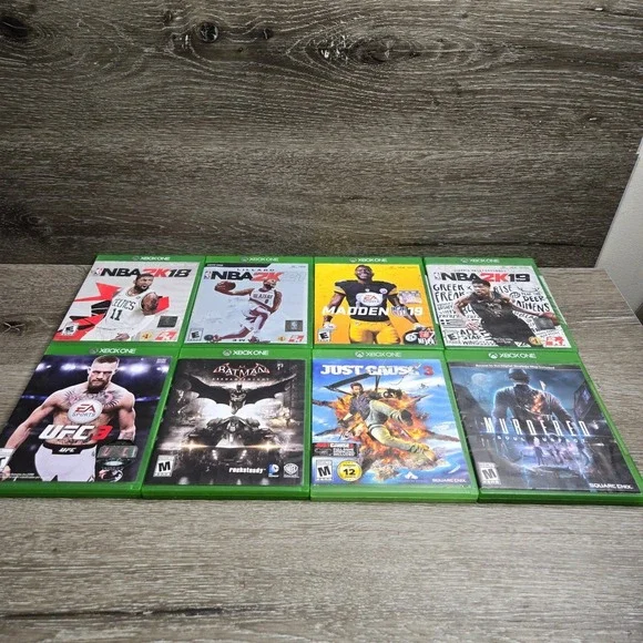 Xbox One Game Lot OF 9 Murdered Soul Just Cause Batman UFC NBA 18 19 21 Madden