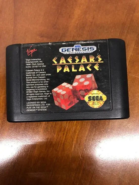 Caesars Palace Sega Genesis 1993 Virgin Games Tested and Works
