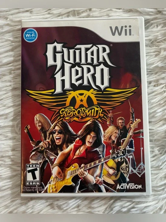 Nintendo Wii Game Guitar Hero Aerosmith CIB Complete In Box Tested Works Great