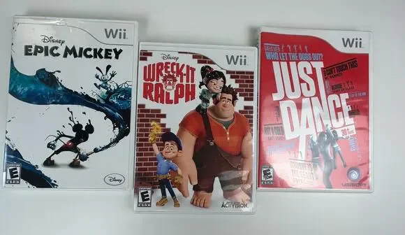 Nintendo Wii Game Lot of 3 Epic Mickey Wreck-It Ralph Just Dance Disney