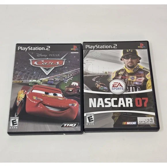 PS2 Racing Lot Disney Pixar Cars & EA Sports NASCAR 07 Complete CIB w Manual