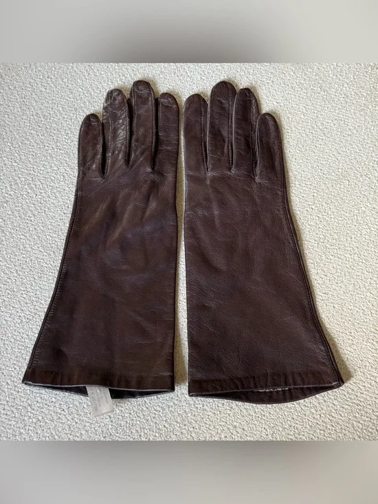 Vintage Lord and Taylor Womens Brown Silk Lined Leather Gloves Size 6
