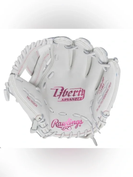 Rawlings Liberty Advanced 11.75” Fastpitch Softball Glove White/Pink RLA715SB-2W