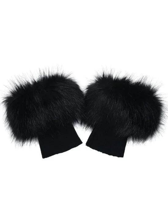 Cozy Faux Fur Leg Warmers | Short Furry Knitted Boot Toppers for Women