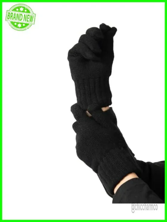 100% Cashmere Jersey Knit Ultra Soft Winter Gloves One Size