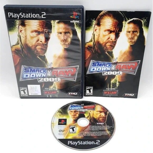 WWE Smackdown Vs. Raw 2009  Sony‎ Playstation 2 PS2 CIB COMPLETE IN BOX