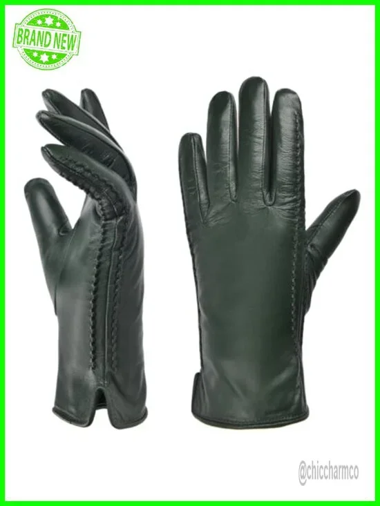 Women's Sheepskin Leather Touchscreen Gloves Winter Warm Lined