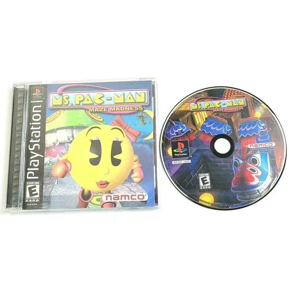 MS. PAC-MAN MAZE MADNESS  PLAYSTATION‎ 1 PS1 GAME BLACK LABEL NAMCO CIB COMPLETE