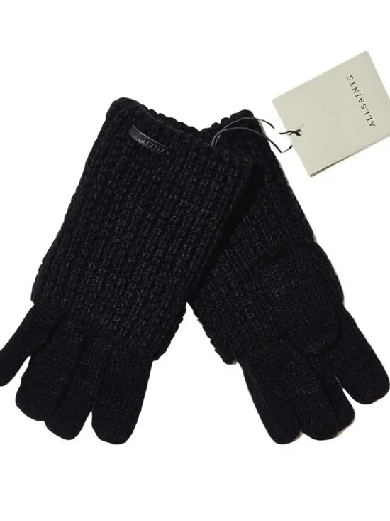 A11 Saints Mixed Stitch Knit Glove Black Wool Blend Outdoor Winter Streetwear