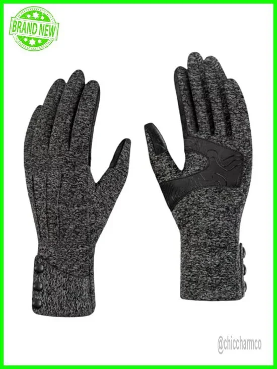 Winter Touchscreen Gloves with Fleece Lining Anti-Slip Palm Stretch Comfort