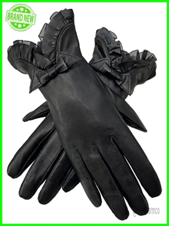 Genuine Sheepskin Leather Gloves with Cashmere Lining Touchscreen Driving