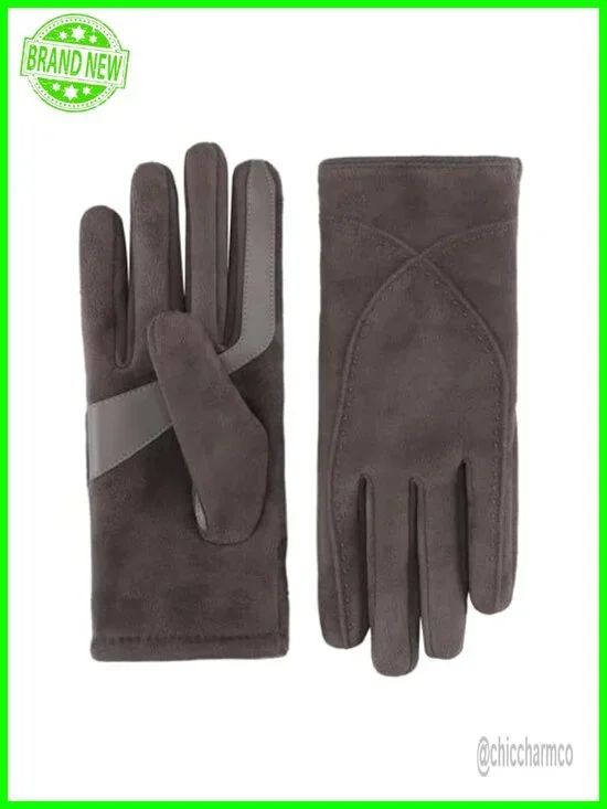 Isotoner Women's Water Repellent Touchscreen Microsuede Shortie Gloves