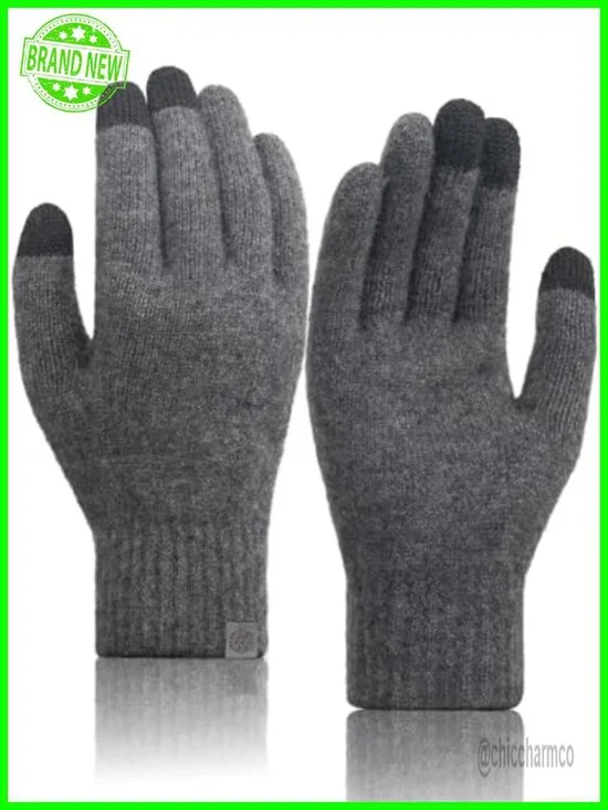 100% Merino Wool Touchscreen Gloves for Women - Thermal Winter Driving Running