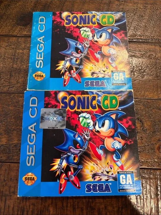 Sonic CD (Sega CD, 1990) Original Game Blue CD + Manual, Retro Vintage