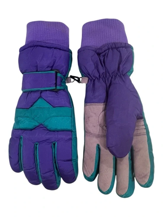 Vintage Lands’ End Purple Teal Gloves size M
