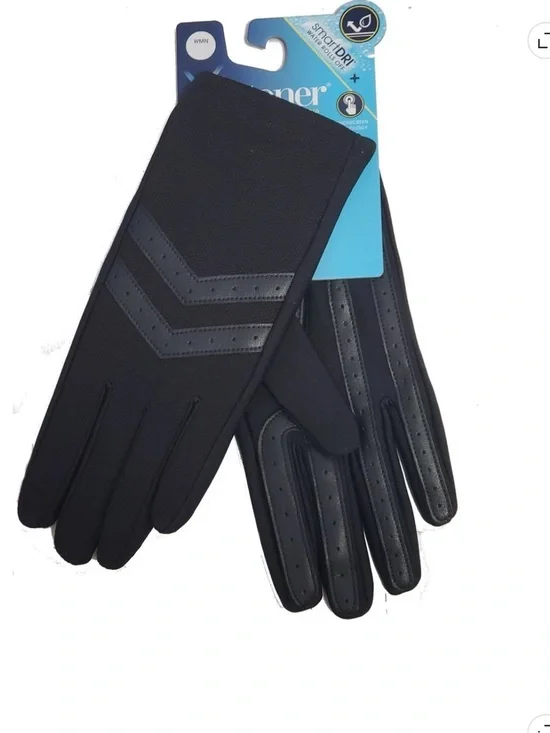 NWT Isotoner Women's Chevron Spandex Gloves smartDri and smarTouch S/M