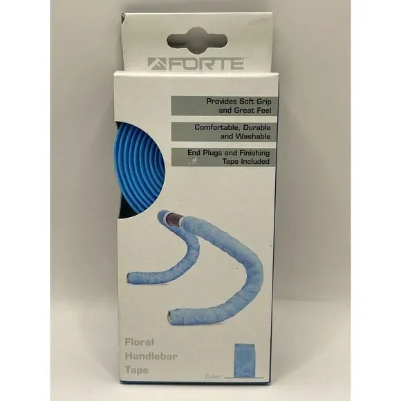 Forte Blue Floral Handlebar‎ Tape 50-7276 Soft Grip Great Feel Durable Washable