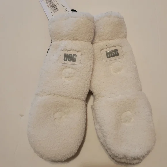 UGG Faux Sherpa/leather‎ Flip Mittens NWT L/XL Rare Skiing Outdoors Cold Weather