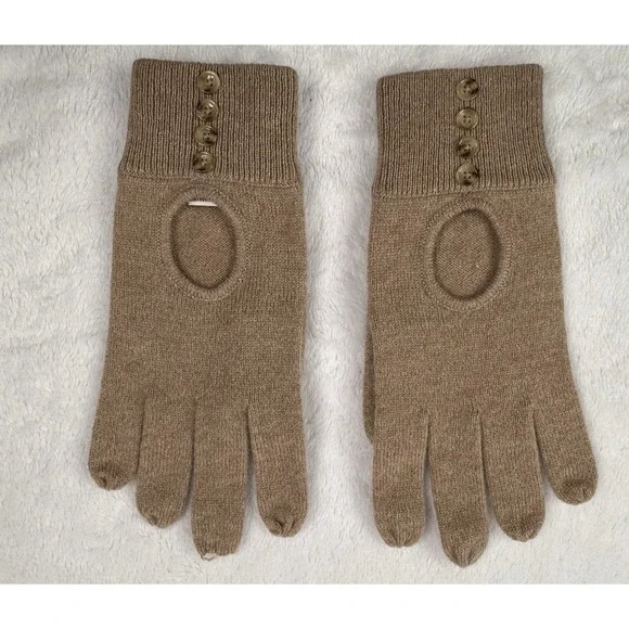 McCulley's Highlands 100% Cashmere Gloves Beige Dainty Feminine S / M Heritage‎