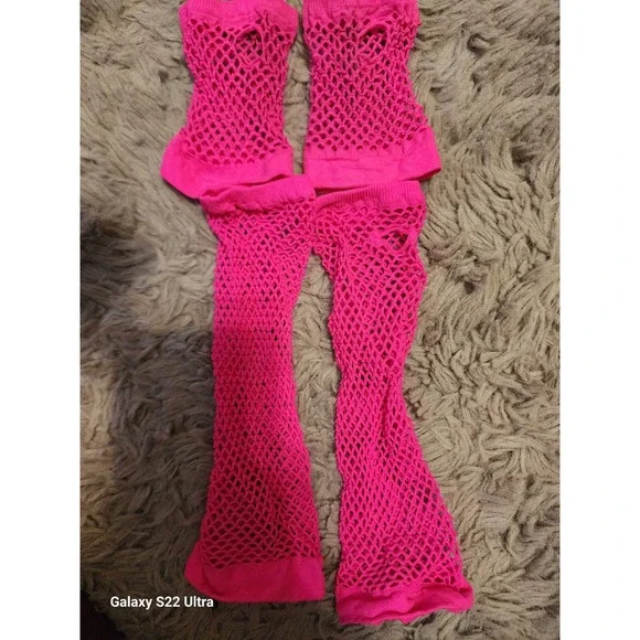 90's Fishnet Fingerless Gloves Vintage Costume