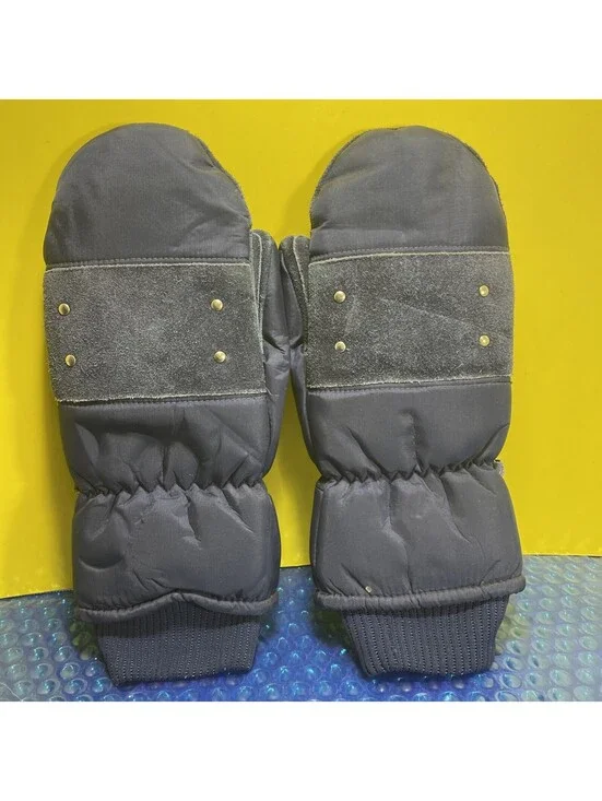 Kombi VTG Womens L Storm Ski Mitten Style Gloves With Knit Cuff Navy Blue Large