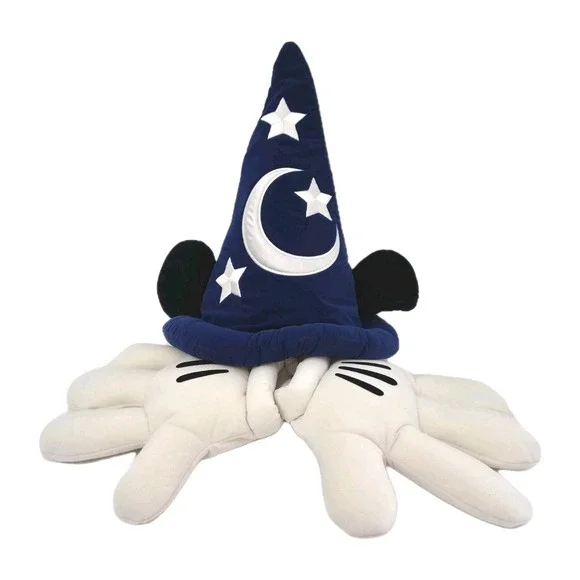 Vintage Disney Mickey Mouse Wizard Hat And Gloves Plush 2000s
