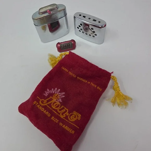 Jon-E GI Hand Warmer Standard Silver Patent Aladdin Labs Inc. USA Made Vintage
