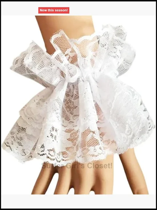 Lace Gloves Wrist Bracelet for Costume Party Tea Party
