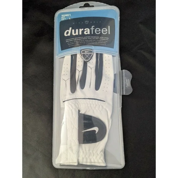 Nike Golf Glove Durafeel Womens Left Black White Golf Glove Sz L 22 cm NEW