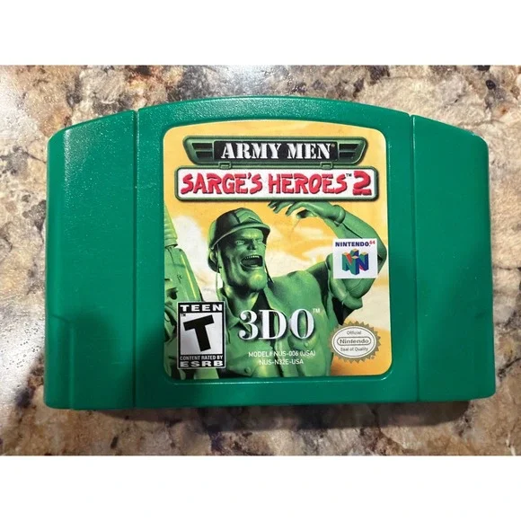 Army Men: Sarge's Heroes 2 (Nintendo 64, 2000) N64 Authentic Tested & Working