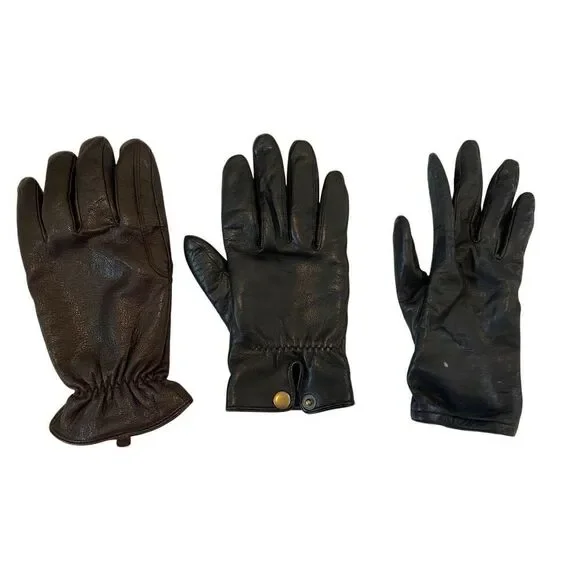 3 Mismatched Thinsulate Leather Gloves Wmns Medium Imperfect Craft Costume Use