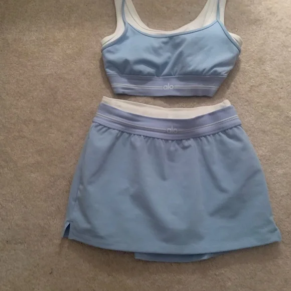 ALO Yoga Double Lined Sports Bra and Skirt