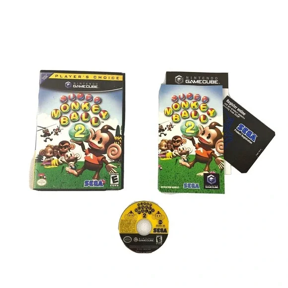 Nintendo‎ Gamecube Super Monkey Ball CIB Complete Black Label Manuals Included
