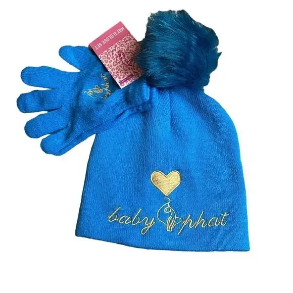 Baby Phat‎ Pom Pom Hat & Glove Set