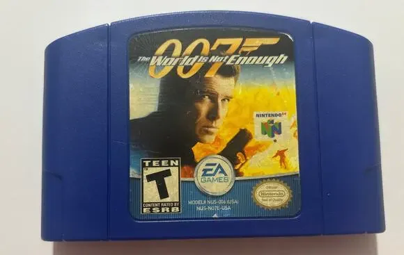 Nintendo 64 The World Is Not Enough 007 *BLOCKBUSTER STICKER*