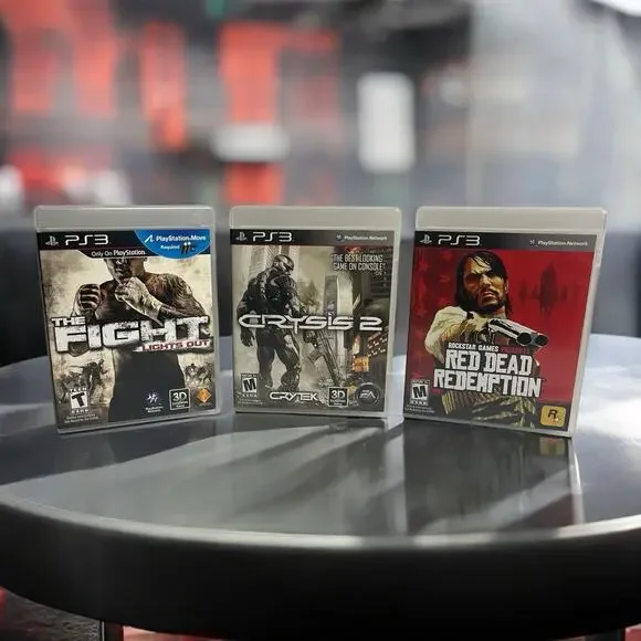 Playstation 3 PS3 Video Games 3 Bundle Lot Fight Crysis‎ 2 Red Dead Redemption