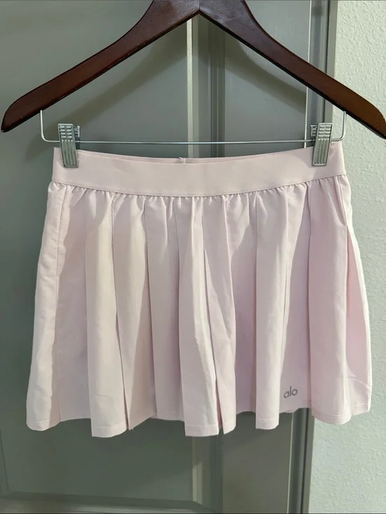 ALO Yoga Pleated Mini Skirt - Light pale pink S