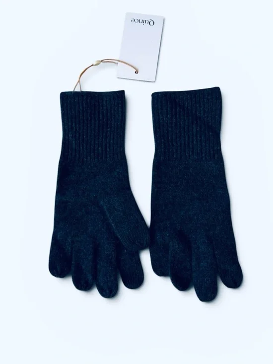 Quince 100% Mongolian Cashmere Gloves Deep Navy NEW
