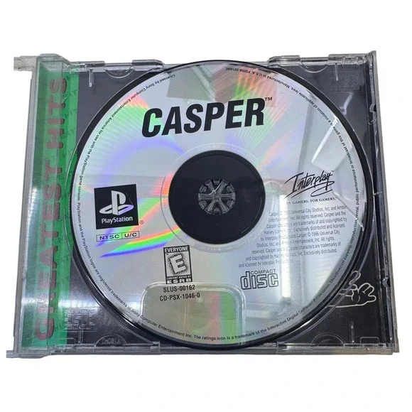 Casper Sony PlayStation 1 PS1 Greatest Hits Interplay SLUS-00162 Disc & Case